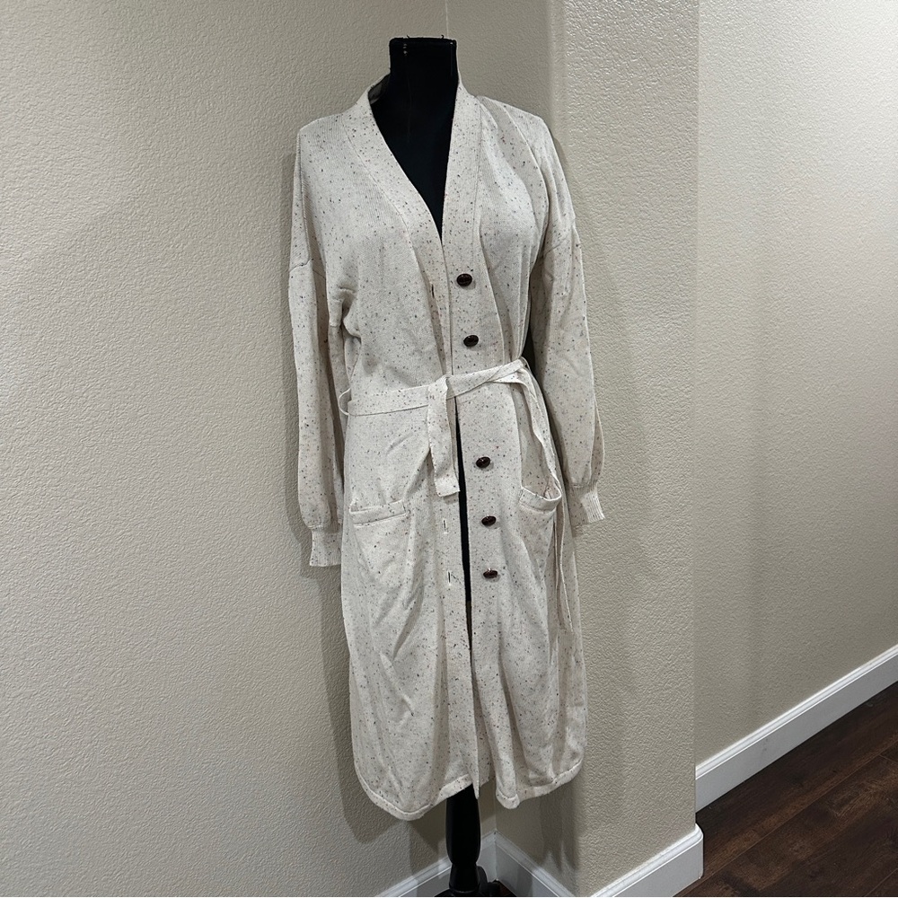 Elegant Beige Cardigan with Belt